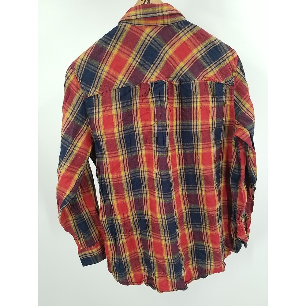 Time‎ and Tru Womens Button Up Plaid Flannel Shirt Long Sleeve Large 12 - 14 - Picture 5 of 6